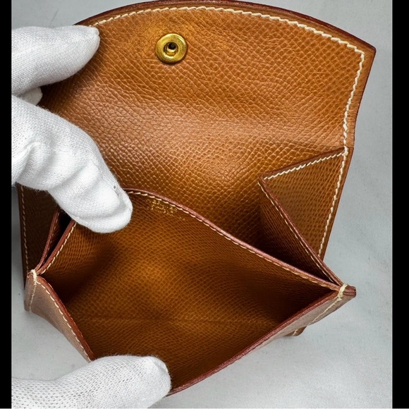 Hermes Tan Leather Compact Wallet with COA - Picture 11 of 14
